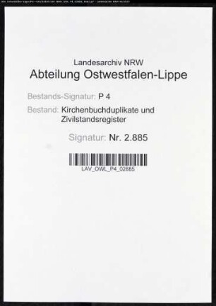 Zivilstandsregister der Munizipalität Wattenscheid (T 1811). (Gemeinde: Zivilstandsregister)