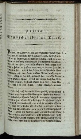 Paulus Sendschreiben an Titus.