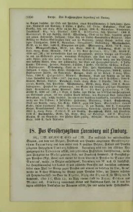 18. Das Großherzogthum Luxemburg mit Limburg