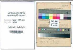 Entnazifizierung Adelheid Retterath , geb. 21.05.1910 ()