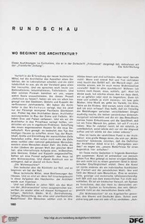 4: Wo beginnt die Architektur?