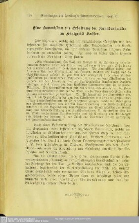 Eine Kommission zur Erhaltung der Kunstdenkmäler im Königreich Sachsen