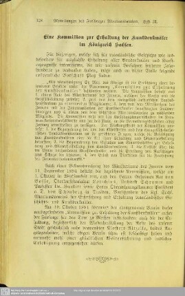 Eine Kommission zur Erhaltung der Kunstdenkmäler im Königreich Sachsen