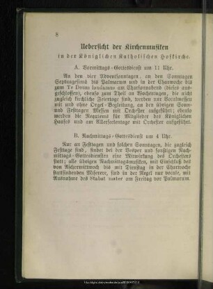Uebersicht der Kirchenmusiken