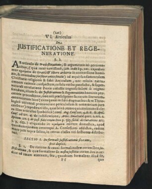 VI. Articulus. De Iustificatione Et Regeneratione.