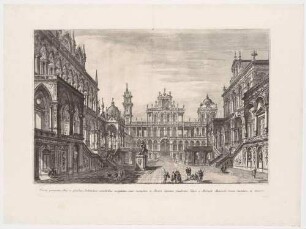 Architekturcapriccio mit einem großen Hof