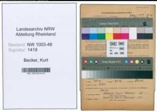 Entnazifizierung Kurt Becker , geb. 30.09.1908 (Techn.Angestellter)