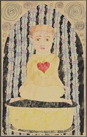 Buddha mit feurigem Herzen