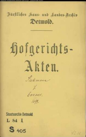 Siekmann, Bartold zu Mackenbruch gegen Kord Drawe zu Mackenbruch - Besitz eines Kottens