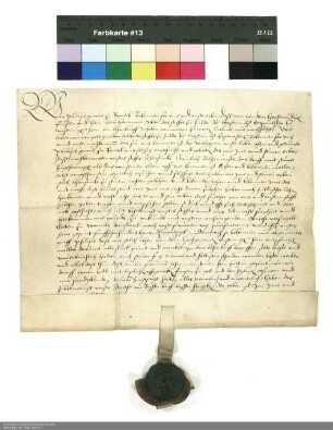 Revers Philipps Graf von Rieneck bezüglich der Belehnung mit dem Dorf Wolfsmünster durch Hartmann [Burggraf von Kirchberg], Abt von Fulda