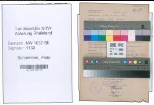 Entnazifizierung Hans Schnieders , geb. 23.11.1904 (Architekt)