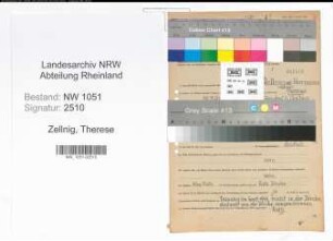 Entnazifizierung Therese Zellnig , geb. 19.03.1921 ()