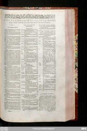 I. Index Librorum Et Capitum Huius Octavi Tomi Operum D. Hier. Zanchii.