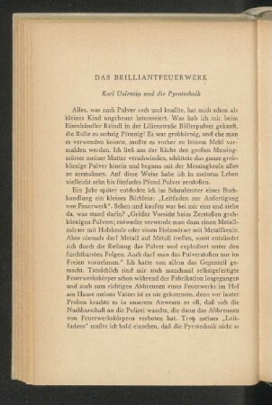Das Brilliantfeuerwerk Karl Valentin und die Pyrotechnik