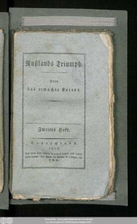 2.1813: Rußlands Triumph : oder das erwachte Europa