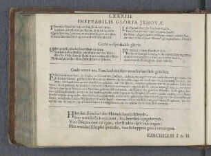 LXXXIII. Ineffabilis gloria Jehovae. Gods unspeakable glorie. Godt toont aen Ezechiel een seer wonderbaerlick gesichte.