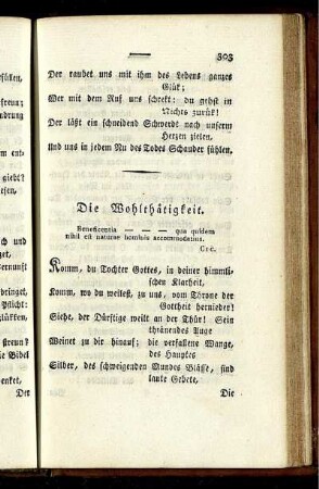 Die Wohlthätigkeit.