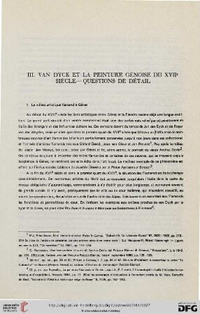 III. Van Dyck et la peinture génoise du XVIIe siècle - questions de détail