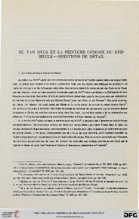 III. Van Dyck et la peinture génoise du XVIIe siècle - questions de détail