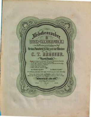 Melodienzauber : 6 Liedertranscriptionen im brillanten, mittelschweren Styl für d. Pianoforte zu 2 u. 4 Hdn., 4. Op. 395b, H. 1 - 6