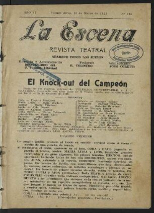 El knock-out del campeón : pieza en dos cuadros