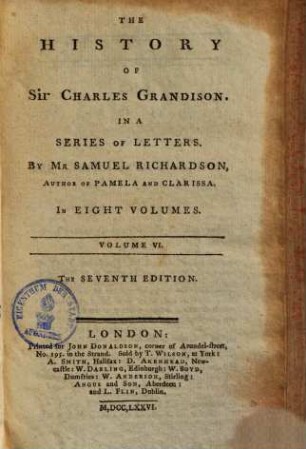 The history of Sir Charles Grandison : In a series of letters, 6