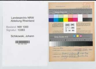 Entnazifizierung Johann Schikowski, geb. 08.08.1892 (Postangest.)