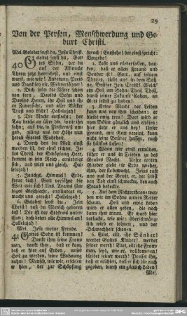 Von der Person, Menschwerdung und Geburt Christi