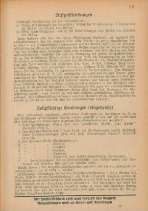 Zollpflichtige Sendungen (eingehende)
