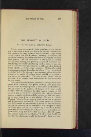 The Unrest in India