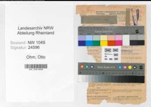 Entnazifizierung Otto Ohm , geb. 11.11.1895 (Polizeibeamter)