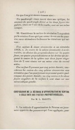 Comparaison de la méthode d'approximation de Newton [...]