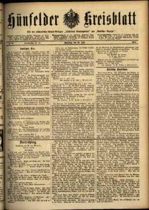 Ausgabe vom Dienstag, den 29. Juli 1913.