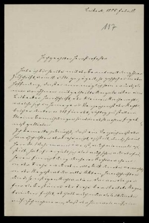 Nr. 3: Brief von Anton Hagedorn an Ferdinand Frensdorff, Lübeck, 18.2.1885