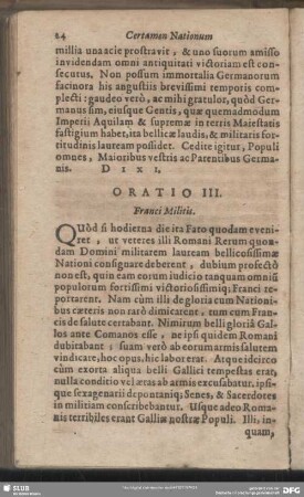 Oratio III. Franci Militis