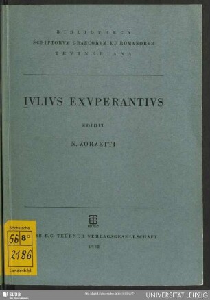 Iulii Exuperantii opusculum