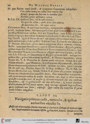 Caput III: Nauigatio primum rudis […]