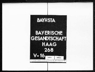 Privatschriftwechsel der bayerischen Gesandten in Handels- und Finanzangelegenheiten