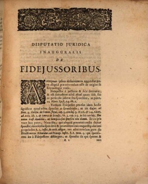 Disp. iur. inaug. de fideiussoribus