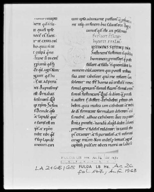 Augustinus, Enarrationes in Psalmos 1-50 — Initiale S, Folio 147 verso