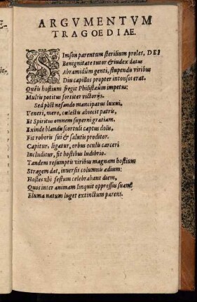Argumentum Tragoediæ.