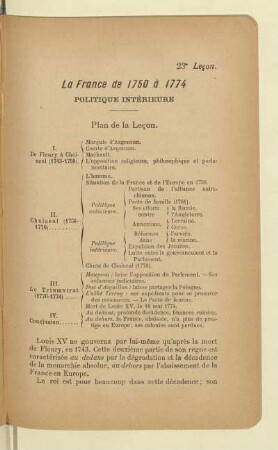 La France de 1750 à 1774 Politique intérieure