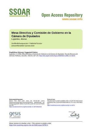Mesa Directiva y Comisión de Gobierno en la Cámara de Diputados