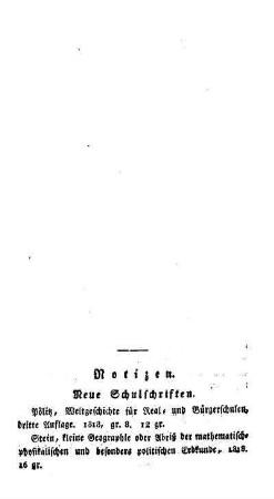 Notizen : neue Schulschriften