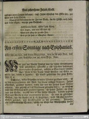 Am ersten Sonntage nach Epiphanias