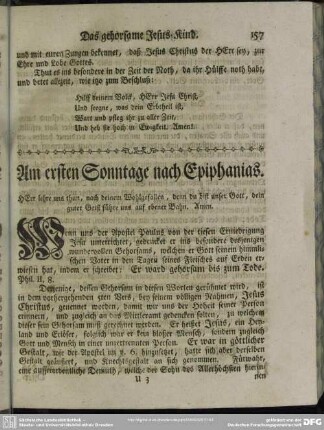 Am ersten Sonntage nach Epiphanias
