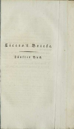 Cicero's Briefe. Fuenftes Buch.