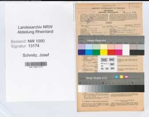 Entnazifizierung Josef Schmitz, geb. 13.10.1904 (Kaufmann)
