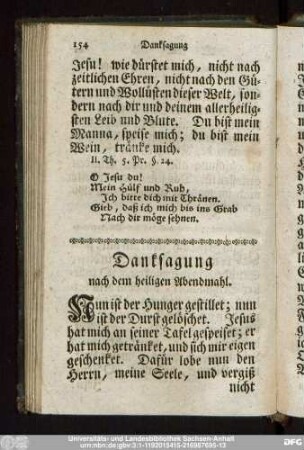 Danksagung nach dem heiligen Abendmahl.
