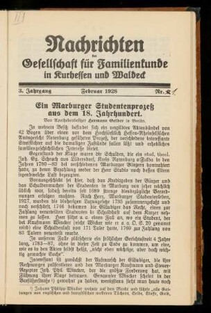3. Jahrgang, Nr. 1, Februar 1928